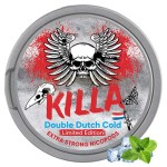 20 de pliculete cu nicotina de tarie tare, aroma de menta indulcita Killa Double Dutch Cold Extra Strong